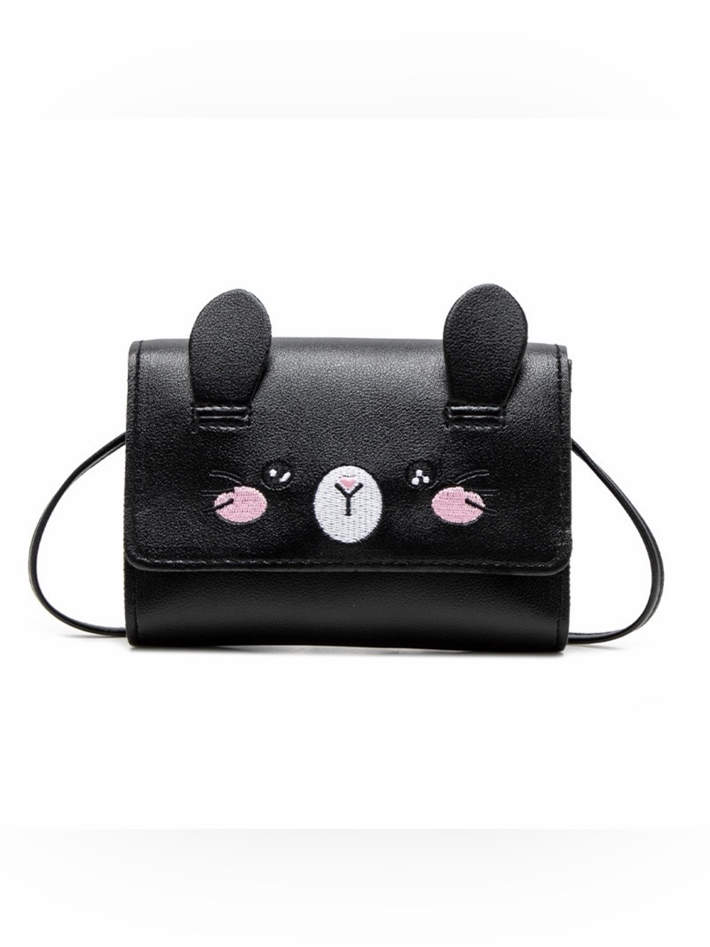 Kids Black Cute Bunny Crossbody Bag
